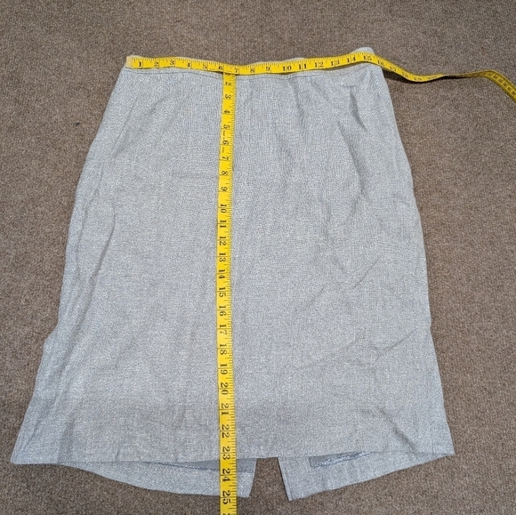 Brooks Brothers (Size 16) Gray Skirt Silk, Linen, Viscose Blend - Picture 6 of 6